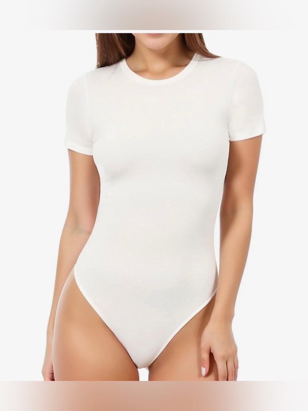 White Short-Sleeve Snap Bottom Bodysuit